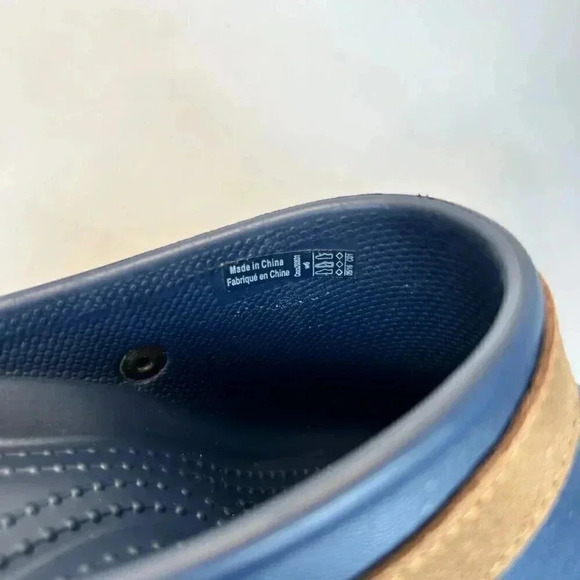 Crocs Sarah Mule Size 6 Wide Navy Blue Clogs Dual Comfort Suede Strap Slip On - Picture 6 of 10